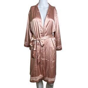 Ekouaer Silky Lightweight Robe Pink Size Medium